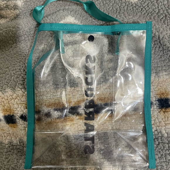 Starbucks Clear Tote Bag with Teal Trim - Picture 4 of 8